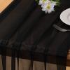 imageSocomi 10pcs Rose Gold Gauze Table Runner Chiffon Like Wedding Table Runner 120 inches Long Boho Rustic for Bridal Shower Decorations Baby ShowerBlack