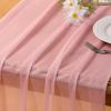 imageSocomi 10pcs Rose Gold Gauze Table Runner Chiffon Like Wedding Table Runner 120 inches Long Boho Rustic for Bridal Shower Decorations Baby ShowerDusty Rose