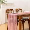 imageSocomi 10pcs Rose Gold Gauze Table Runner Chiffon Like Wedding Table Runner 120 inches Long Boho Rustic for Bridal Shower Decorations Baby ShowerDusty Rose