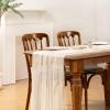 imageSocomi 10pcs Rose Gold Gauze Table Runner Chiffon Like Wedding Table Runner 120 inches Long Boho Rustic for Bridal Shower Decorations Baby ShowerIvory