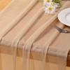 imageSocomi 10pcs Rose Gold Gauze Table Runner Chiffon Like Wedding Table Runner 120 inches Long Boho Rustic for Bridal Shower Decorations Baby ShowerNude