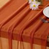 imageSocomi 10pcs Rose Gold Gauze Table Runner Chiffon Like Wedding Table Runner 120 inches Long Boho Rustic for Bridal Shower Decorations Baby ShowerTerracotta