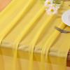 imageSocomi 10pcs Rose Gold Gauze Table Runner Chiffon Like Wedding Table Runner 120 inches Long Boho Rustic for Bridal Shower Decorations Baby ShowerYellow