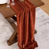 imageSocomi 2pcs Black Velvet Table Runner Christmas Cloth Decor 20 x 120 Inches 10ft Fabric Luxurious Thanksgiving Wedding Runner for New Year Bridal ShowerTerracotta