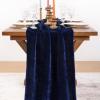 imageSocomi 2pcs Black Velvet Table Runner Christmas Cloth Decor 20 x 120 Inches 10ft Fabric Luxurious Thanksgiving Wedding Runner for New Year Bridal ShowerNavy