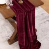imageSocomi 2pcs Black Velvet Table Runner Christmas Cloth Decor 20 x 120 Inches 10ft Fabric Luxurious Thanksgiving Wedding Runner for New Year Bridal ShowerBurgundy