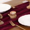 imageSocomi 2pcs Black Velvet Table Runner Christmas Cloth Decor 20 x 120 Inches 10ft Fabric Luxurious Thanksgiving Wedding Runner for New Year Bridal ShowerBurgundy