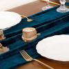 imageSocomi 2pcs Black Velvet Table Runner Christmas Cloth Decor 20 x 120 Inches 10ft Fabric Luxurious Thanksgiving Wedding Runner for New Year Bridal ShowerPeacock