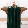 imageSocomi 2pcs Black Velvet Table Runner Christmas Cloth Decor 20 x 120 Inches 10ft Fabric Luxurious Thanksgiving Wedding Runner for New Year Bridal ShowerEmerald Green