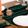 imageSocomi 2pcs Black Velvet Table Runner Christmas Cloth Decor 20 x 120 Inches 10ft Fabric Luxurious Thanksgiving Wedding Runner for New Year Bridal ShowerEmerald Green