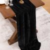 imageSocomi 2pcs Black Velvet Table Runner Christmas Cloth Decor 20 x 120 Inches 10ft Fabric Luxurious Thanksgiving Wedding Runner for New Year Bridal ShowerBlack