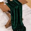 imageSocomi 2pcs Black Velvet Table Runner Christmas Cloth Decor 20 x 120 Inches 10ft Fabric Luxurious Thanksgiving Wedding Runner for New Year Bridal ShowerEmerald Green