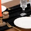 imageSocomi 2pcs Black Velvet Table Runner Christmas Cloth Decor 20 x 120 Inches 10ft Fabric Luxurious Thanksgiving Wedding Runner for New Year Bridal ShowerBlack