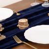 imageSocomi 2pcs Black Velvet Table Runner Christmas Cloth Decor 20 x 120 Inches 10ft Fabric Luxurious Thanksgiving Wedding Runner for New Year Bridal ShowerNavy