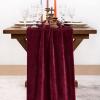 imageSocomi 2pcs Black Velvet Table Runner Christmas Cloth Decor 20 x 120 Inches 10ft Fabric Luxurious Thanksgiving Wedding Runner for New Year Bridal ShowerBurgundy