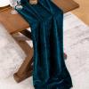 imageSocomi 2pcs Black Velvet Table Runner Christmas Cloth Decor 20 x 120 Inches 10ft Fabric Luxurious Thanksgiving Wedding Runner for New Year Bridal ShowerPeacock