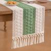 imageSocomi Boho Table Runner Macrame Fall Thanksgiving Farmhouse Woven Cotton Linen Rustic Coffee Table Runner with Tassels for Small Dresser Scarf Home Decor Dining Room 12x72 inch ChampagneSage  Ivory