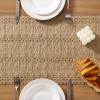 imageSocomi Boho Table Runner Macrame Fall Thanksgiving Farmhouse Woven Cotton Linen Rustic Coffee Table Runner with Tassels for Small Dresser Scarf Home Decor Dining Room 12x72 inch ChampagneBurlap Brown