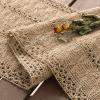 imageSocomi Boho Table Runner Macrame Fall Thanksgiving Farmhouse Woven Cotton Linen Rustic Coffee Table Runner with Tassels for Small Dresser Scarf Home Decor Dining Room 12x72 inch ChampagneBurlap Brown