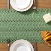 imageSocomi Boho Table Runner Macrame Fall Thanksgiving Farmhouse Woven Cotton Linen Rustic Coffee Table Runner with Tassels for Small Dresser Scarf Home Decor Dining Room 12x72 inch ChampagneSage