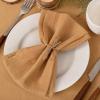 imageSocomi Cloth Napkins Green Fall Thanksgiving Washable Reusable Bulk Linen Cotton Napkins Set of 4 17quotx17quot for Wedding Party Bridal Baby Shower Birthday Dining Table DecorationsCaramel