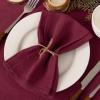 imageSocomi Cloth Napkins Green Fall Thanksgiving Washable Reusable Bulk Linen Cotton Napkins Set of 4 17quotx17quot for Wedding Party Bridal Baby Shower Birthday Dining Table DecorationsBurgundy