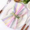 imageSocomi Cloth Napkins Green Fall Thanksgiving Washable Reusable Bulk Linen Cotton Napkins Set of 4 17quotx17quot for Wedding Party Bridal Baby Shower Birthday Dining Table DecorationsStripe