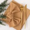 imageSocomi Cloth Napkins Green Fall Thanksgiving Washable Reusable Bulk Linen Cotton Napkins Set of 4 17quotx17quot for Wedding Party Bridal Baby Shower Birthday Dining Table DecorationsCaramel