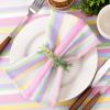 imageSocomi Cloth Napkins Green Fall Thanksgiving Washable Reusable Bulk Linen Cotton Napkins Set of 4 17quotx17quot for Wedding Party Bridal Baby Shower Birthday Dining Table DecorationsStripe