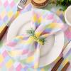 imageSocomi Cloth Napkins Green Fall Thanksgiving Washable Reusable Bulk Linen Cotton Napkins Set of 4 17quotx17quot for Wedding Party Bridal Baby Shower Birthday Dining Table DecorationsDiamond