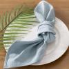 imageSocomi Cloth Napkins Green Fall Thanksgiving Washable Reusable Bulk Linen Cotton Napkins Set of 4 17quotx17quot for Wedding Party Bridal Baby Shower Birthday Dining Table DecorationsGrey Blue