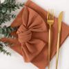 imageSocomi Cloth Napkins Green Fall Thanksgiving Washable Reusable Bulk Linen Cotton Napkins Set of 4 17quotx17quot for Wedding Party Bridal Baby Shower Birthday Dining Table DecorationsTerracotta