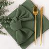imageSocomi Cloth Napkins Green Fall Thanksgiving Washable Reusable Bulk Linen Cotton Napkins Set of 4 17quotx17quot for Wedding Party Bridal Baby Shower Birthday Dining Table DecorationsOlive Green