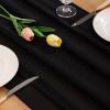 imageSocomi Emerald Green Chiffon Table Runner Fall Thanksgiving Boho Rustic 14ft 29x170 Inches Wedding Runner Sheer Romantic Bridal Shower DecorationsBlack
