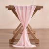 imageSocomi Emerald Green Chiffon Table Runner Fall Thanksgiving Boho Rustic 14ft 29x170 Inches Wedding Runner Sheer Romantic Bridal Shower DecorationsBlushing Pink