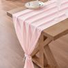 imageSocomi Emerald Green Chiffon Table Runner Fall Thanksgiving Boho Rustic 14ft 29x170 Inches Wedding Runner Sheer Romantic Bridal Shower DecorationsBlushing Pink