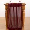 imageSocomi Emerald Green Chiffon Table Runner Fall Thanksgiving Boho Rustic 14ft 29x170 Inches Wedding Runner Sheer Romantic Bridal Shower DecorationsBurgundy