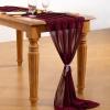 imageSocomi Emerald Green Chiffon Table Runner Fall Thanksgiving Boho Rustic 14ft 29x170 Inches Wedding Runner Sheer Romantic Bridal Shower DecorationsBurgundy