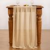 imageSocomi Emerald Green Chiffon Table Runner Fall Thanksgiving Boho Rustic 14ft 29x170 Inches Wedding Runner Sheer Romantic Bridal Shower DecorationsChampagne