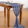 imageSocomi Emerald Green Chiffon Table Runner Fall Thanksgiving Boho Rustic 14ft 29x170 Inches Wedding Runner Sheer Romantic Bridal Shower DecorationsDusty Blue