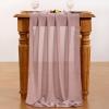 imageSocomi Emerald Green Chiffon Table Runner Fall Thanksgiving Boho Rustic 14ft 29x170 Inches Wedding Runner Sheer Romantic Bridal Shower DecorationsDusty Rose