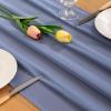 imageSocomi Emerald Green Chiffon Table Runner Fall Thanksgiving Boho Rustic 14ft 29x170 Inches Wedding Runner Sheer Romantic Bridal Shower DecorationsDusty Blue