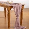 imageSocomi Emerald Green Chiffon Table Runner Fall Thanksgiving Boho Rustic 14ft 29x170 Inches Wedding Runner Sheer Romantic Bridal Shower DecorationsDusty Rose
