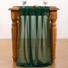 imageSocomi Emerald Green Chiffon Table Runner Fall Thanksgiving Boho Rustic 14ft 29x170 Inches Wedding Runner Sheer Romantic Bridal Shower DecorationsEmerald Green