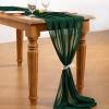 imageSocomi Emerald Green Chiffon Table Runner Fall Thanksgiving Boho Rustic 14ft 29x170 Inches Wedding Runner Sheer Romantic Bridal Shower DecorationsEmerald Green