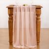 imageSocomi Emerald Green Chiffon Table Runner Fall Thanksgiving Boho Rustic 14ft 29x170 Inches Wedding Runner Sheer Romantic Bridal Shower DecorationsLight Peach