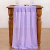 imageSocomi Emerald Green Chiffon Table Runner Fall Thanksgiving Boho Rustic 14ft 29x170 Inches Wedding Runner Sheer Romantic Bridal Shower DecorationsLilac