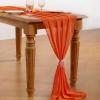 imageSocomi Emerald Green Chiffon Table Runner Fall Thanksgiving Boho Rustic 14ft 29x170 Inches Wedding Runner Sheer Romantic Bridal Shower DecorationsOrange