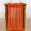 imageSocomi Emerald Green Chiffon Table Runner Fall Thanksgiving Boho Rustic 14ft 29x170 Inches Wedding Runner Sheer Romantic Bridal Shower DecorationsOrange
