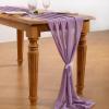 imageSocomi Emerald Green Chiffon Table Runner Fall Thanksgiving Boho Rustic 14ft 29x170 Inches Wedding Runner Sheer Romantic Bridal Shower DecorationsPurple